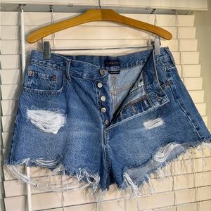 Distressed Denim Shorts